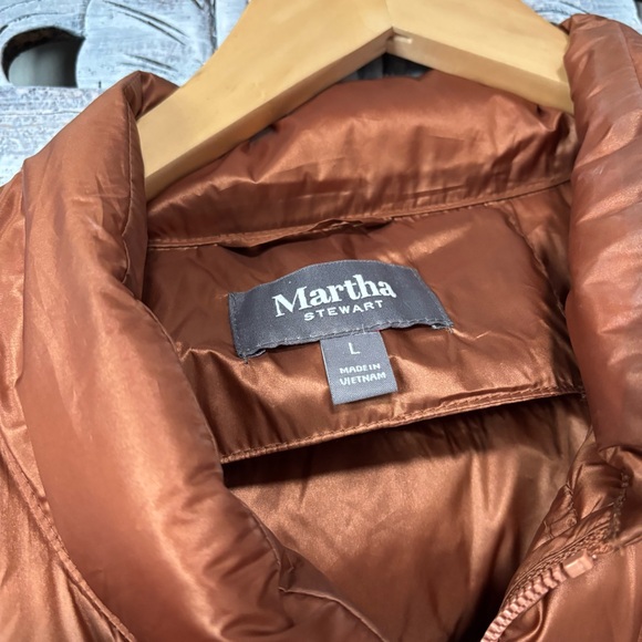 NEW Martha Stewart Spice Copper Short Sleeve Quilted Down Puffer Vest Size L - Picture 6 of 7